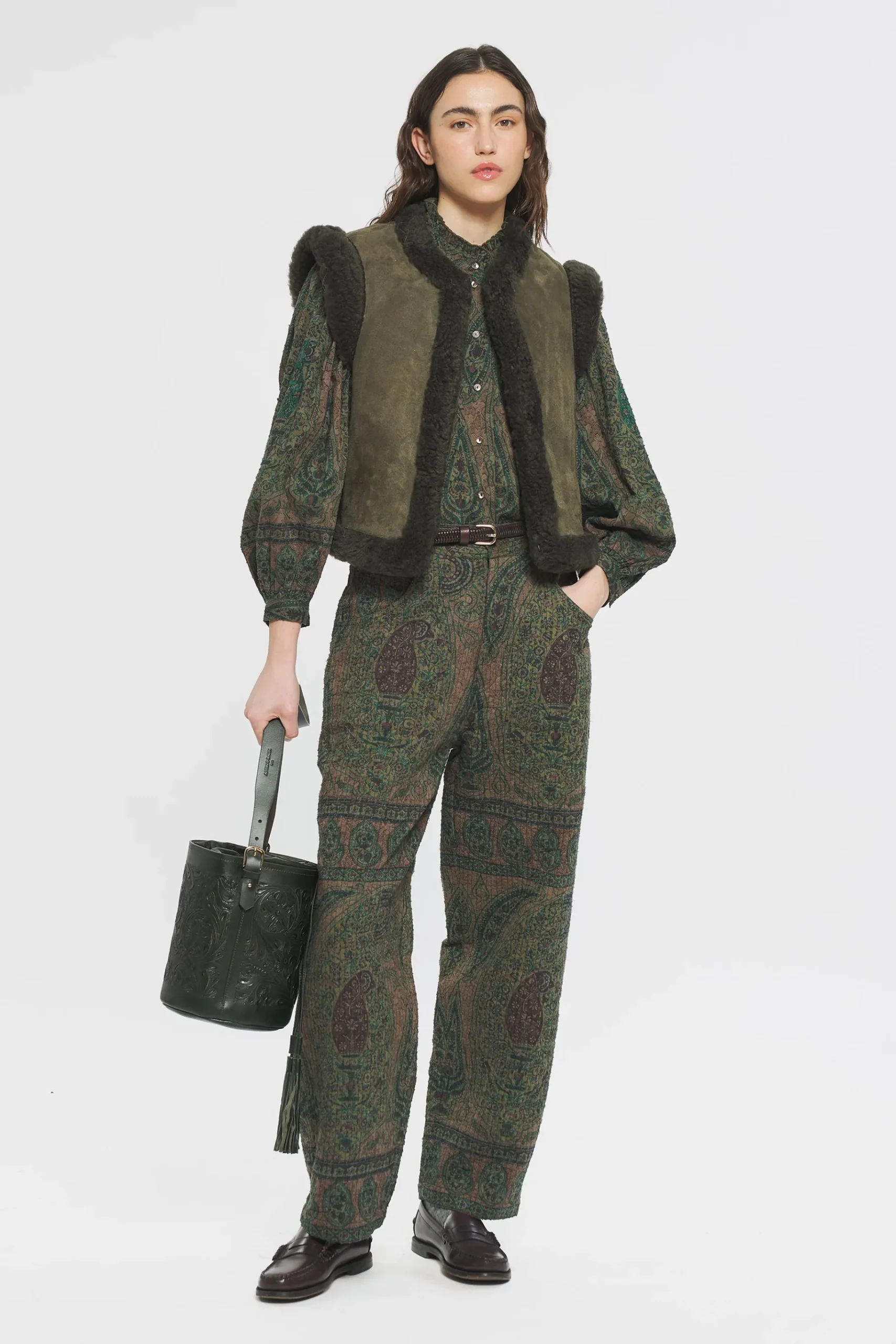 ANTIK BATIK Bucket bag Saigon Dark Green Shop