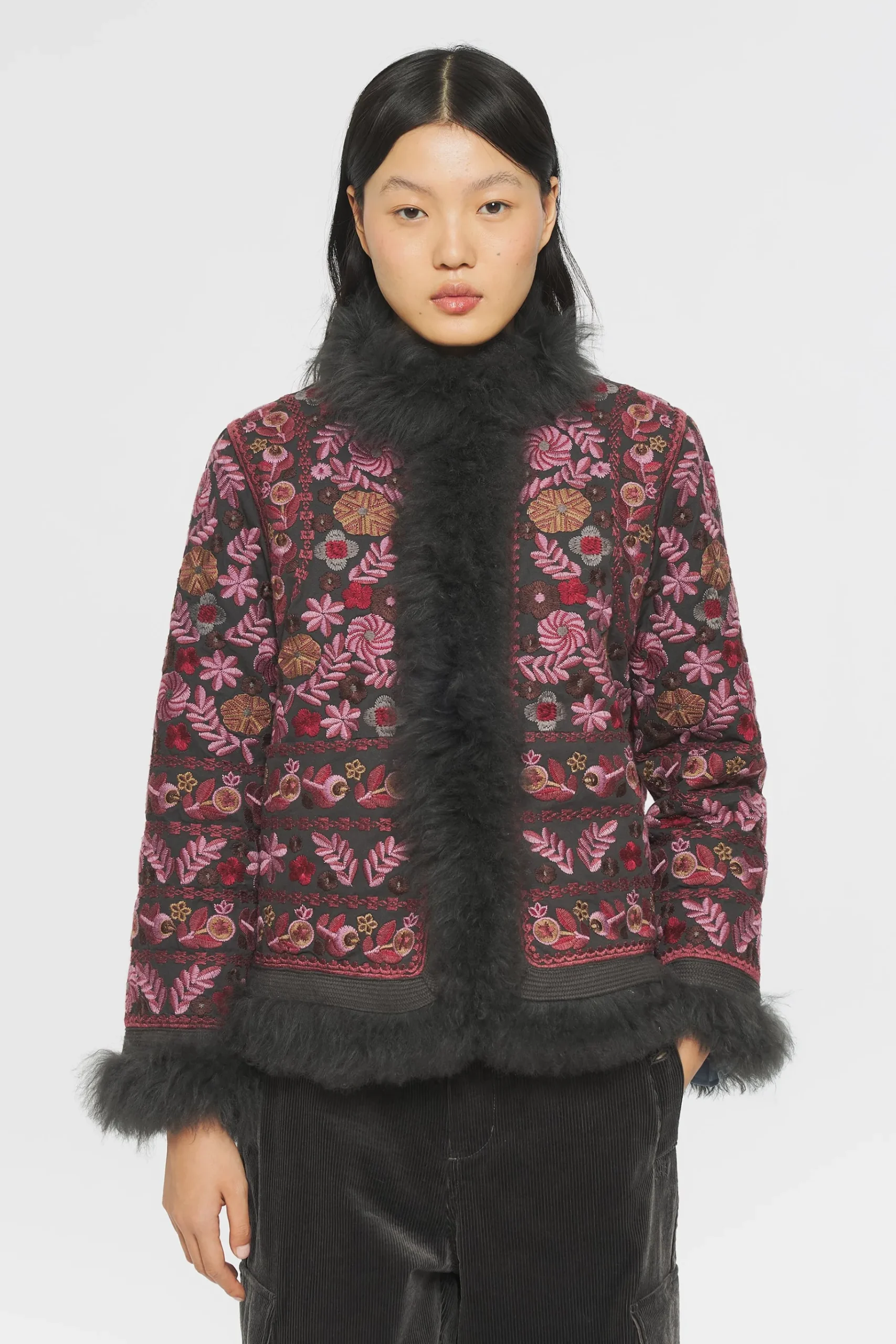 ANTIK BATIK Huguet Embroidered jacket Grey Online