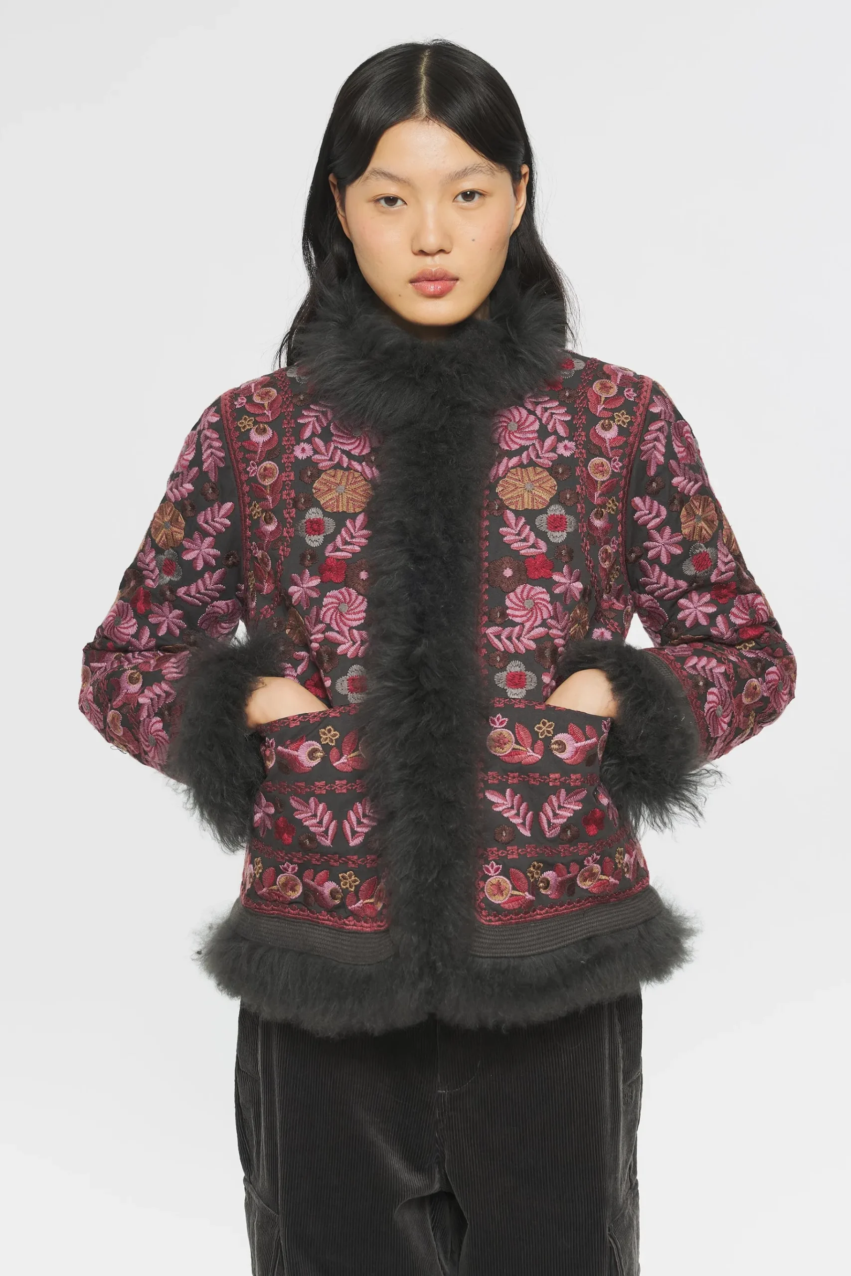 ANTIK BATIK Huguet Embroidered jacket Grey Online