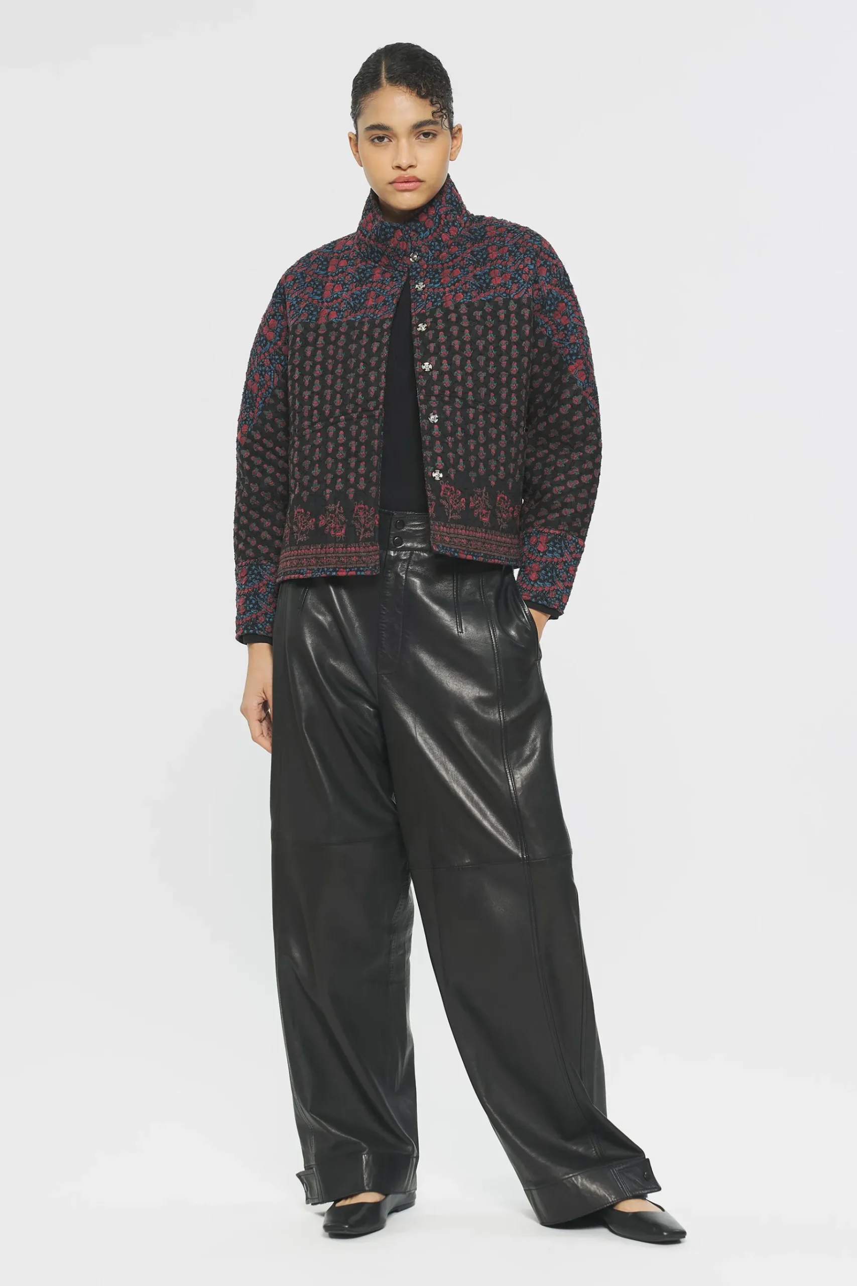 ANTIK BATIK Irina Print jacket Black New