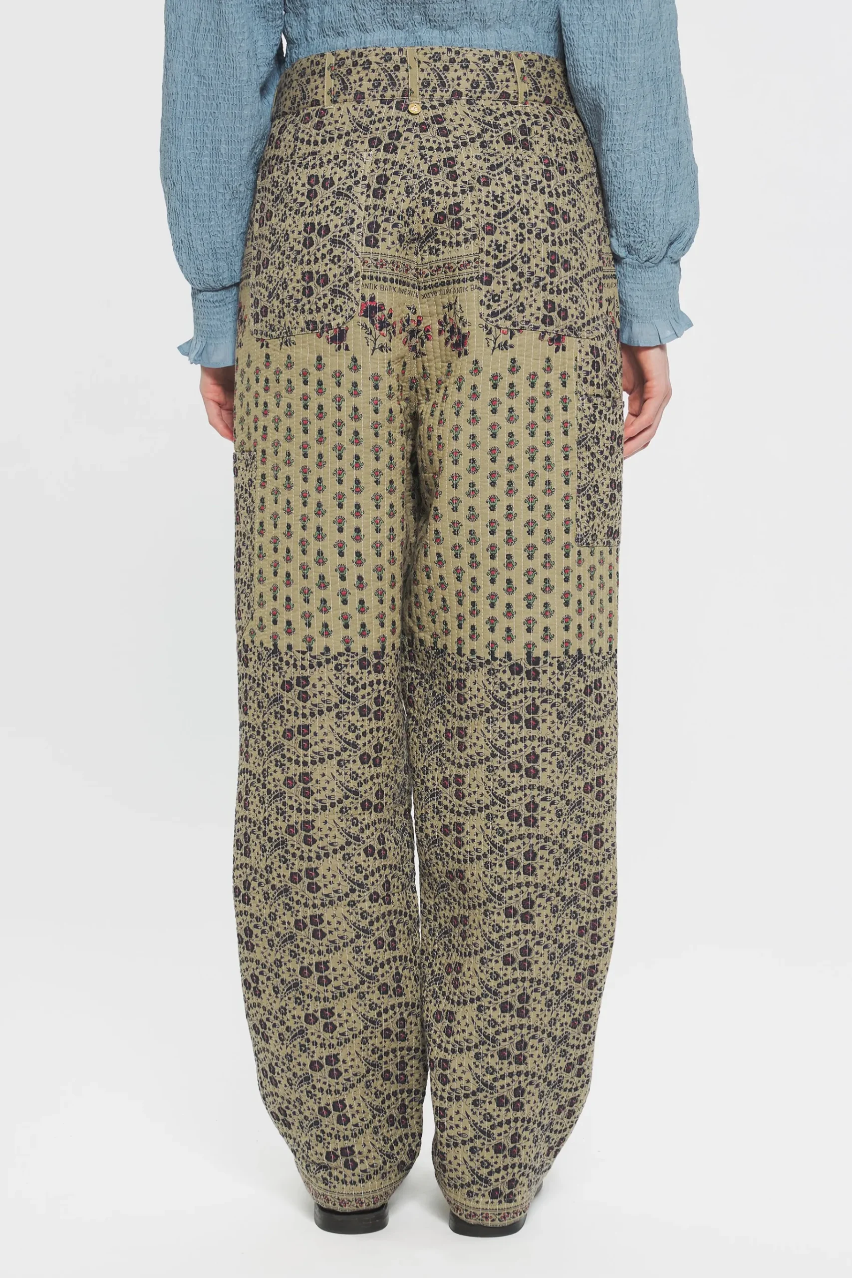 ANTIK BATIK Irina Print trousers Green Flash Sale