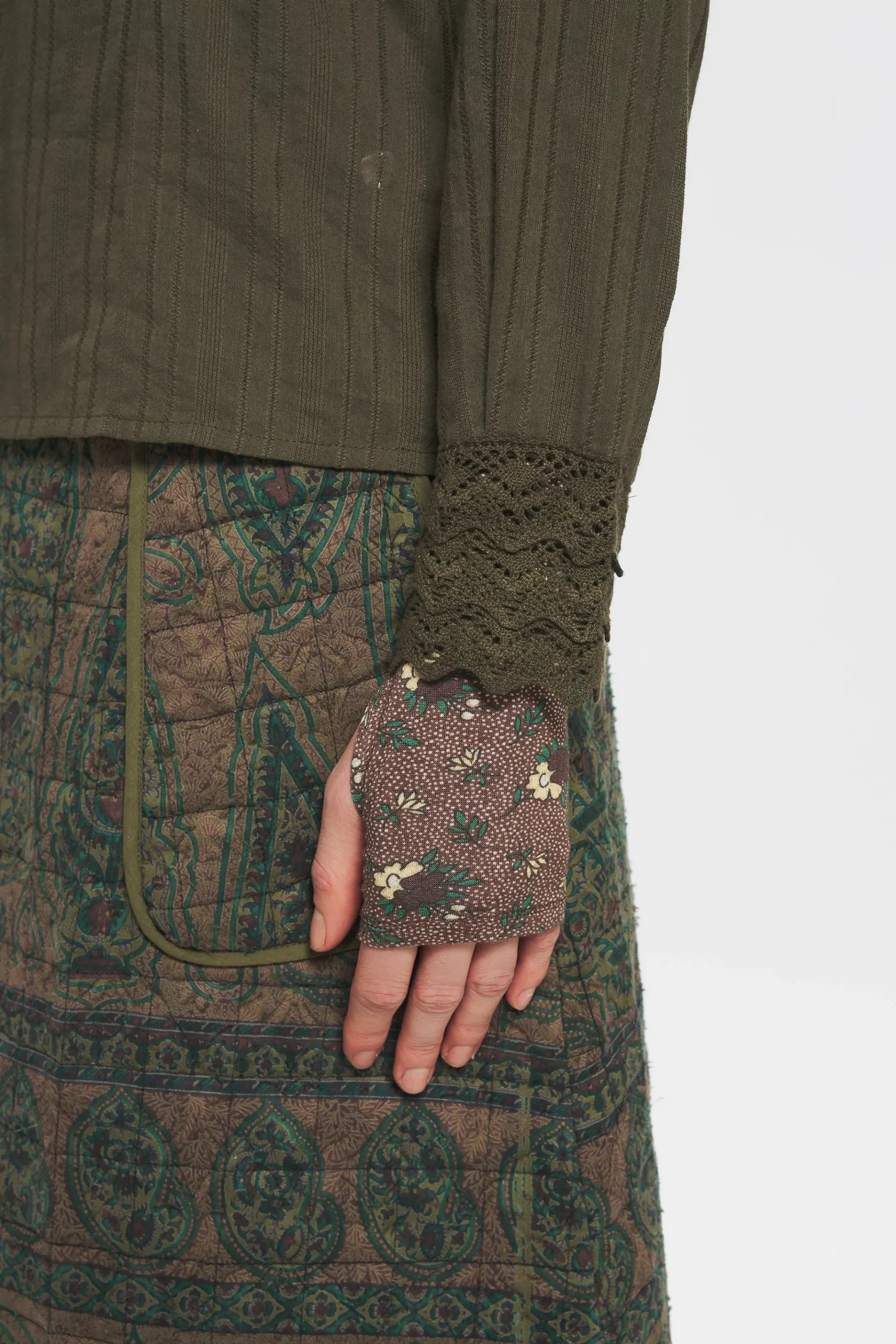 ANTIK BATIK Kiss Embroidered blouse Green Store