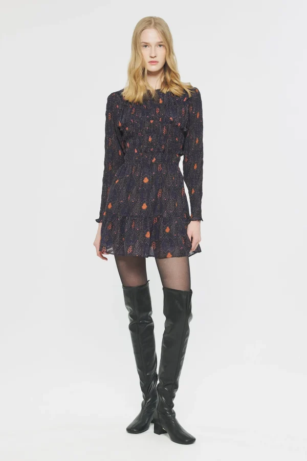 ANTIK BATIK Mani Print mini dress Blue New