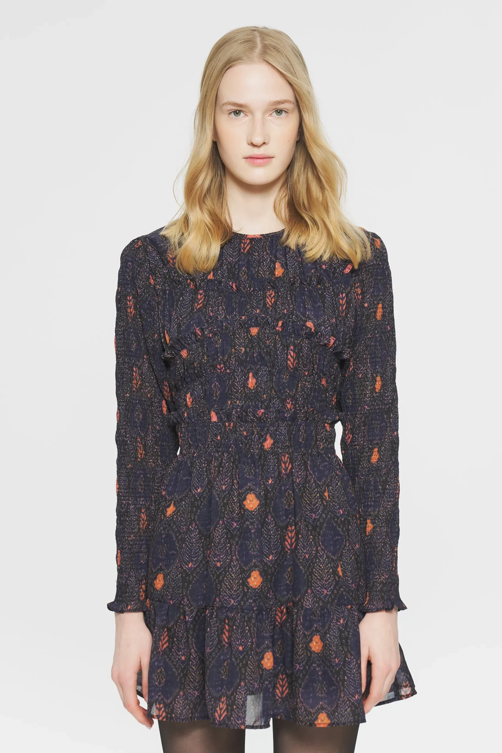 ANTIK BATIK Mani Print mini dress Blue New