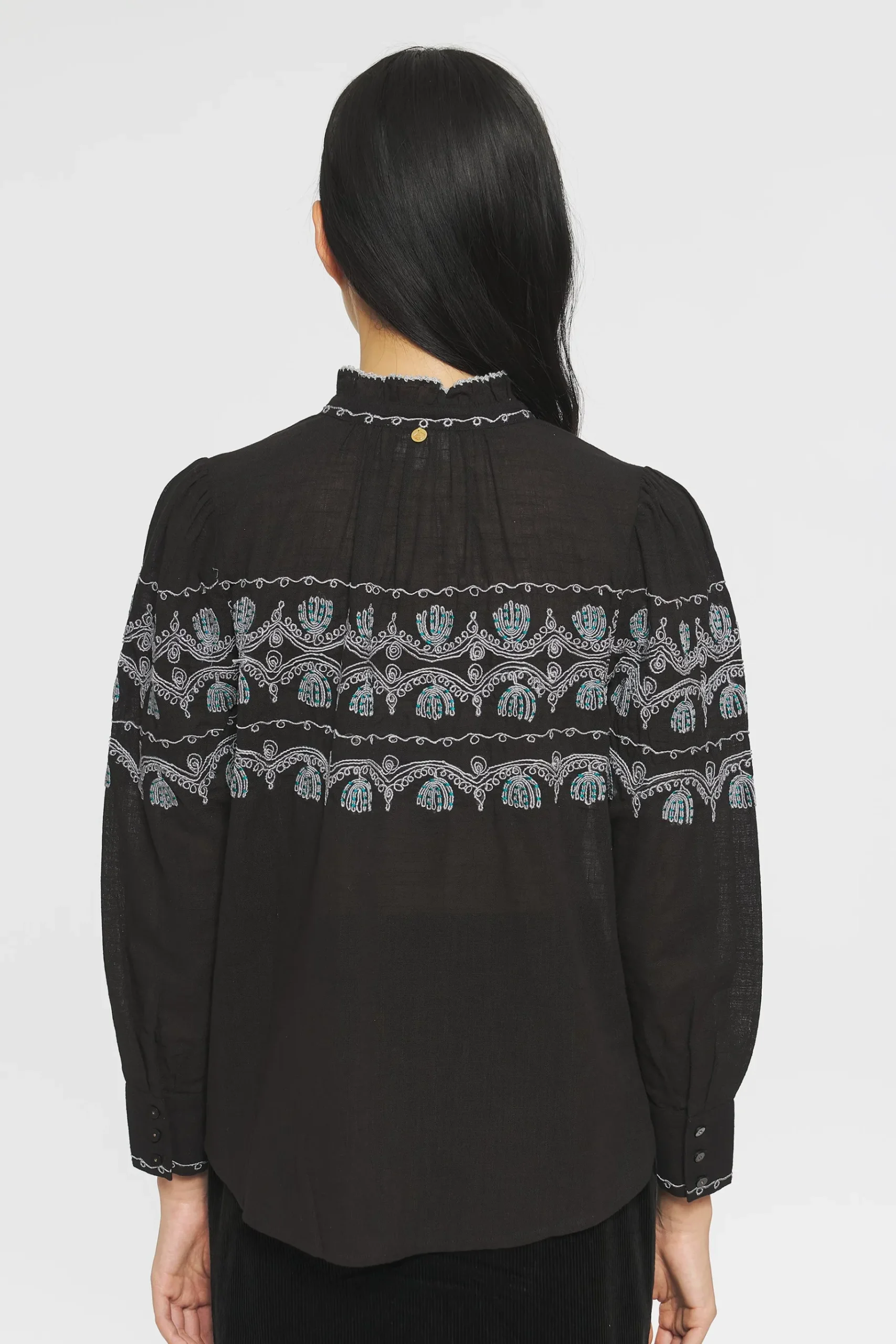ANTIK BATIK Nelly Embroidered blouse Black Discount