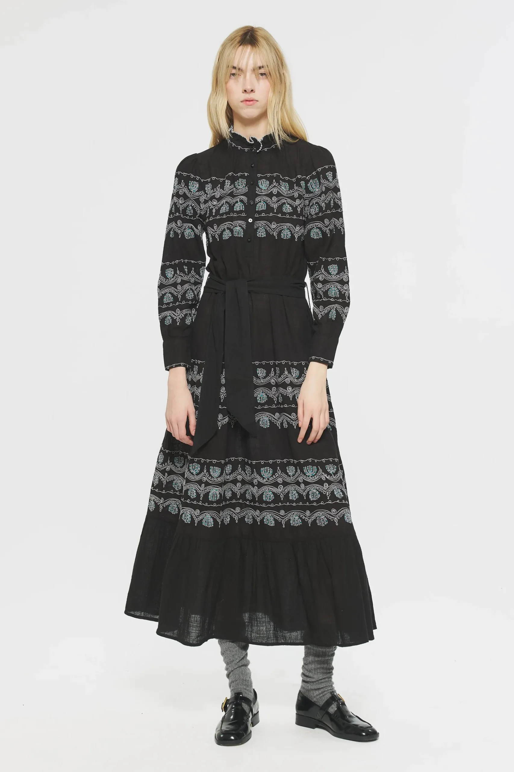 ANTIK BATIK Nelly Embroidered maxi dress Black Cheap