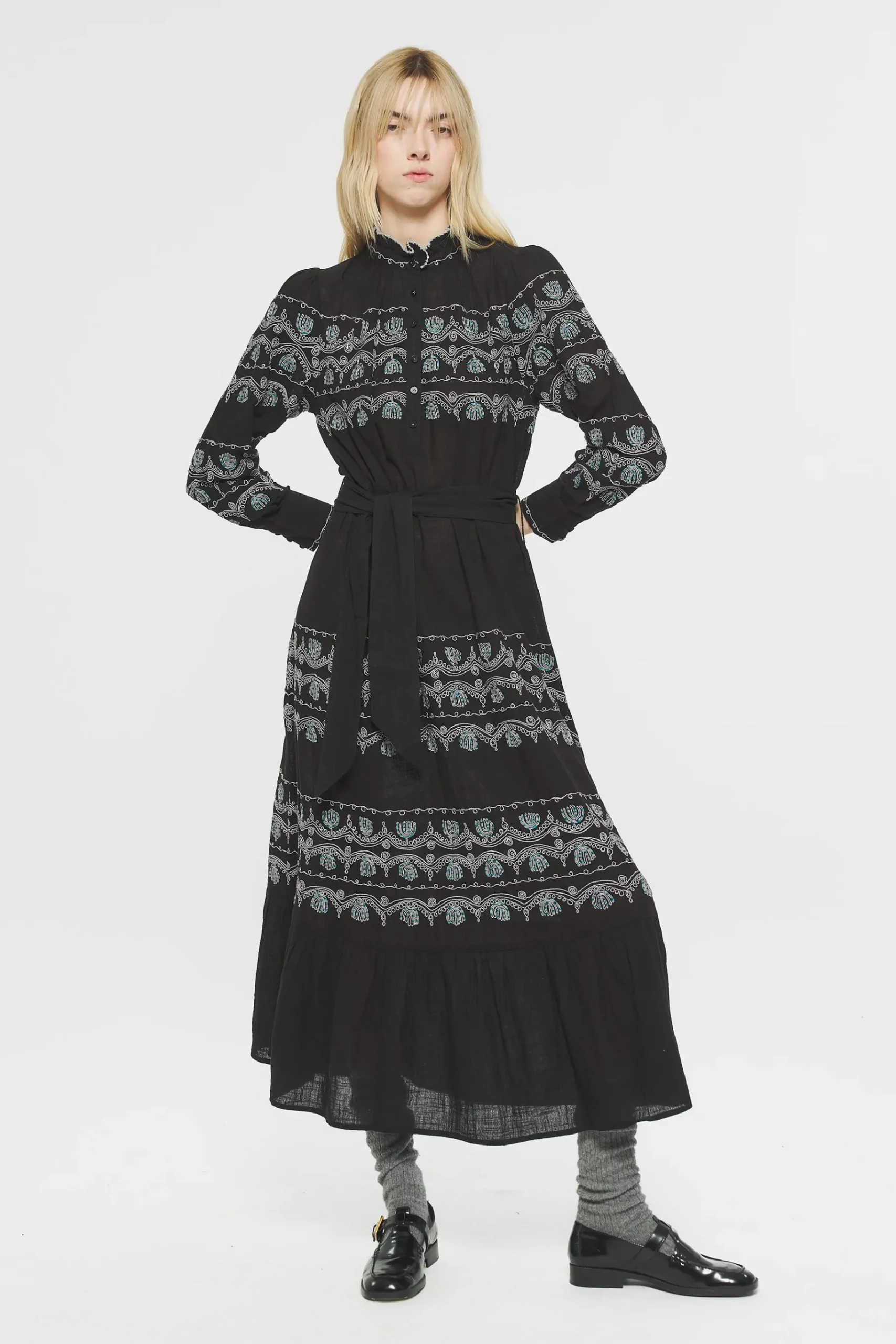 ANTIK BATIK Nelly Embroidered maxi dress Black Cheap