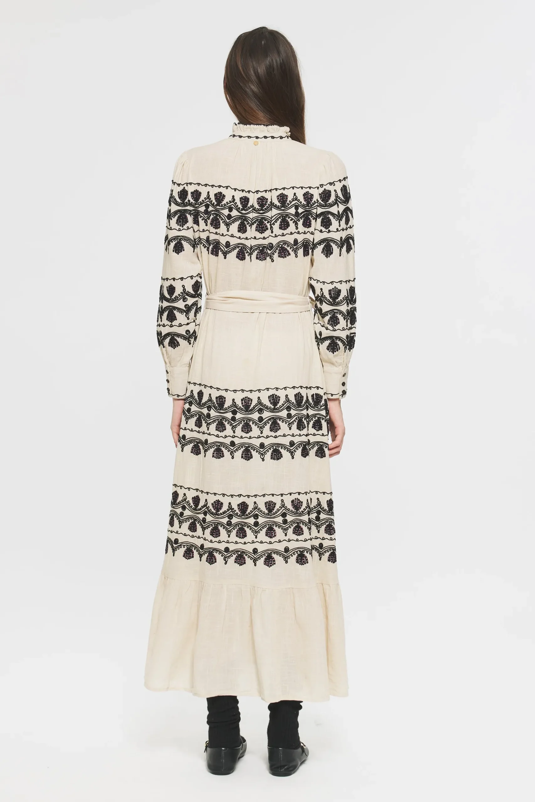 ANTIK BATIK Nelly Embroidered maxi dress Cream New