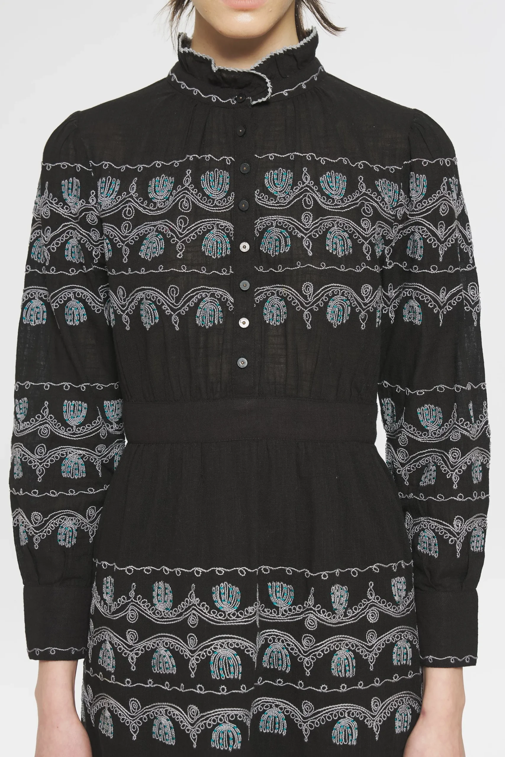 ANTIK BATIK Nelly Embroidered mini dress Black Cheap