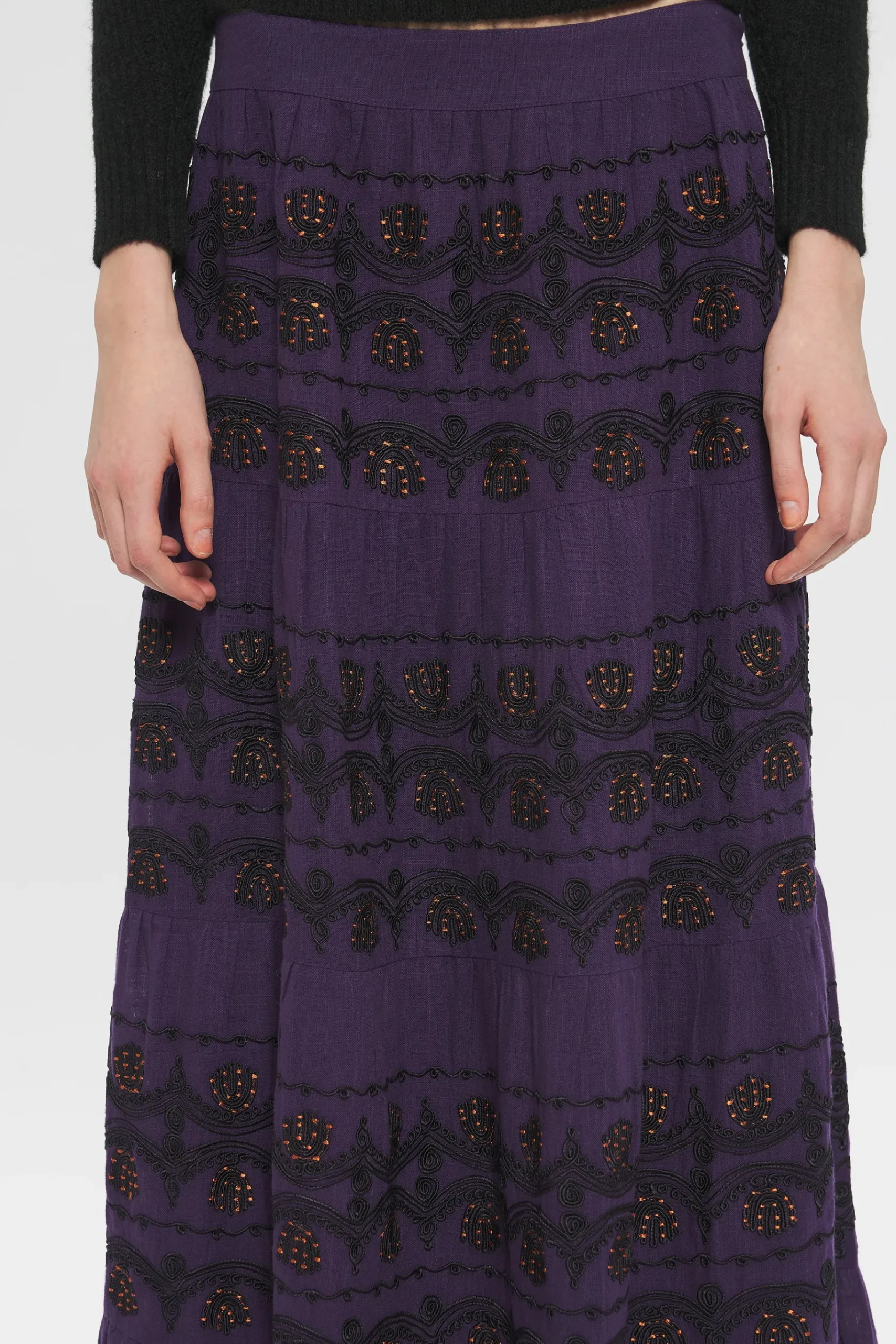 ANTIK BATIK Nelly Embroidered skirt Purple Online