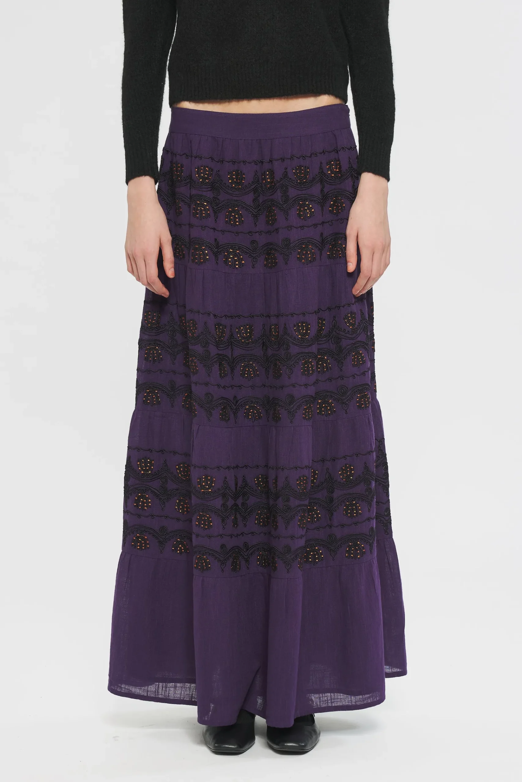 ANTIK BATIK Nelly Embroidered skirt Purple Online