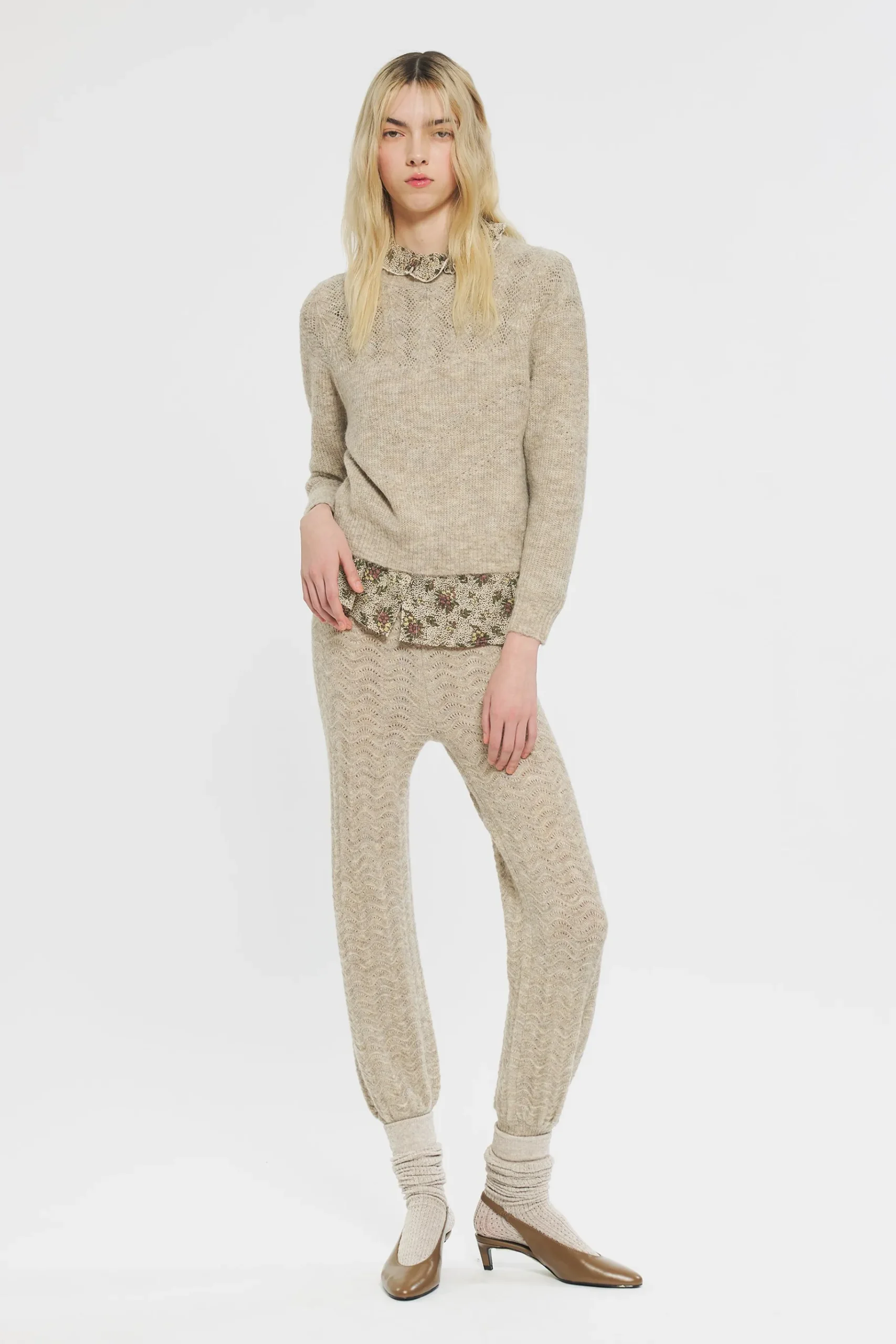 ANTIK BATIK Nina Trousers Cream Clearance