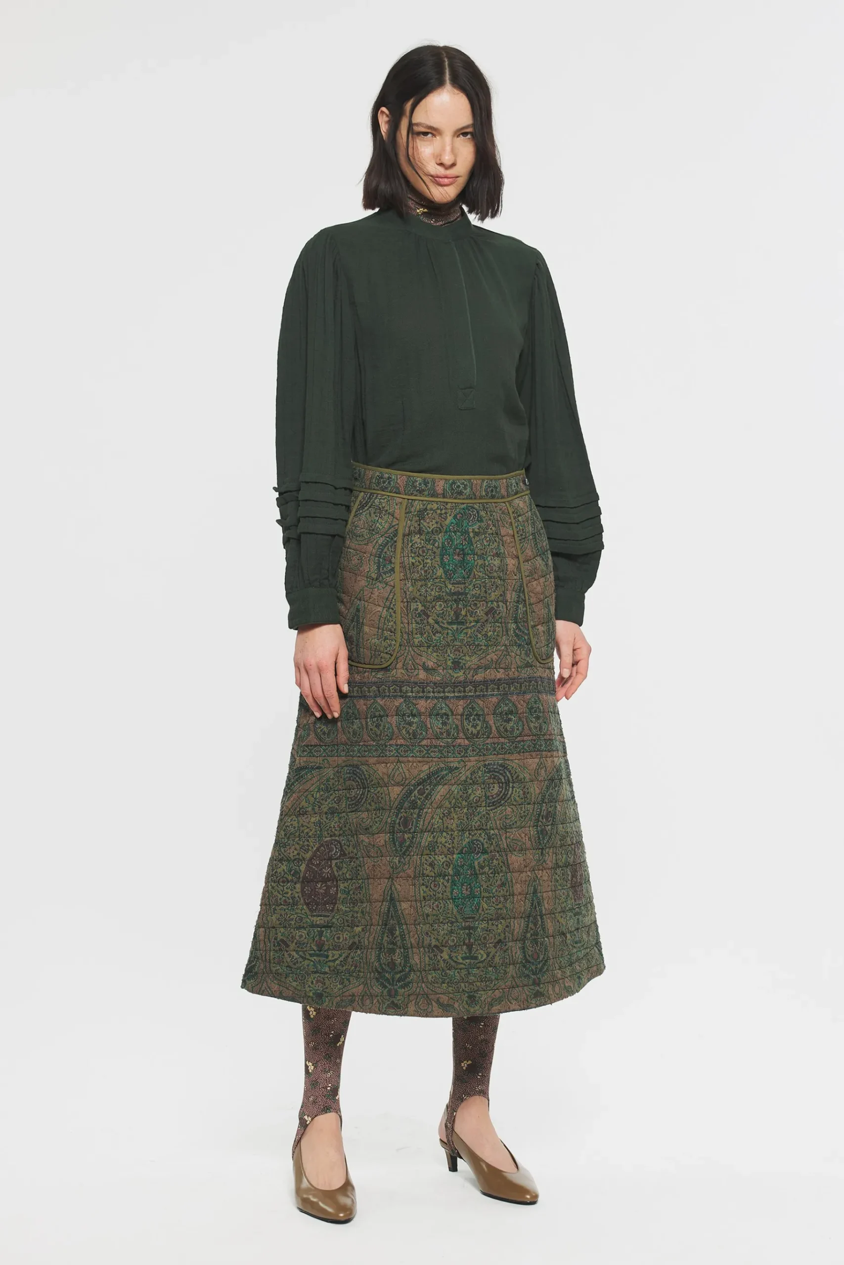 ANTIK BATIK Pipa Blouse Green Hot