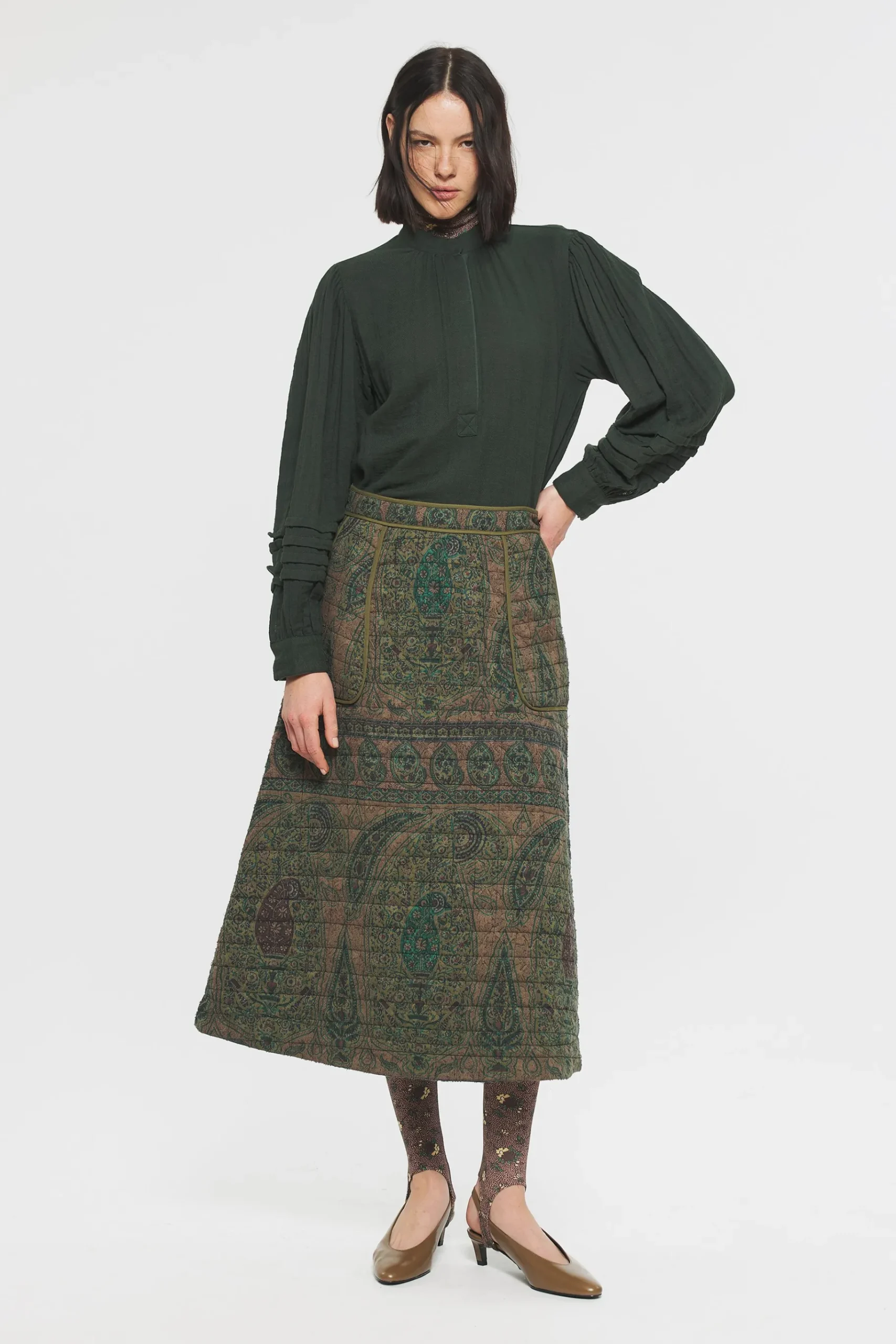 ANTIK BATIK Pipa Blouse Green Hot