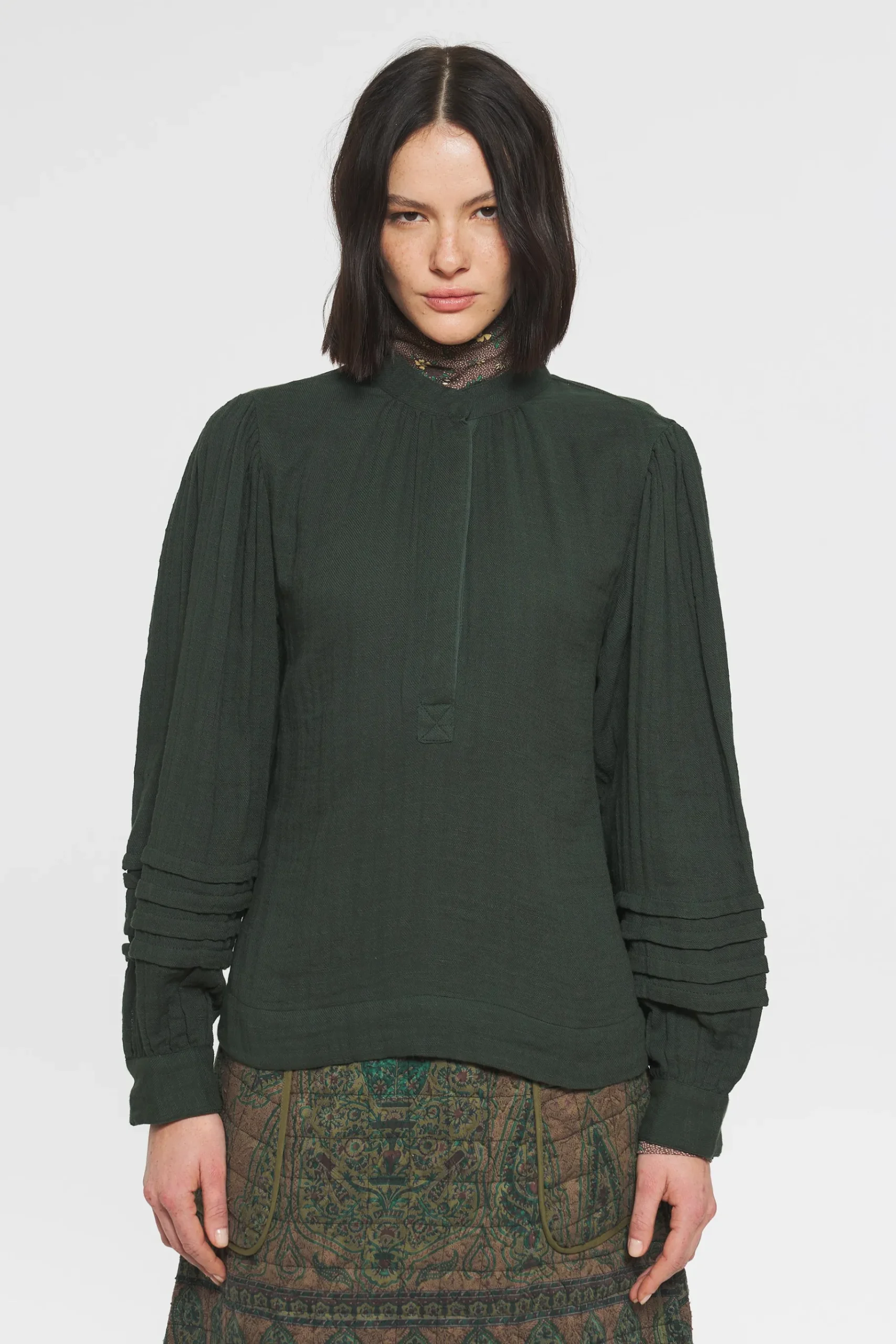 ANTIK BATIK Pipa Blouse Green Hot