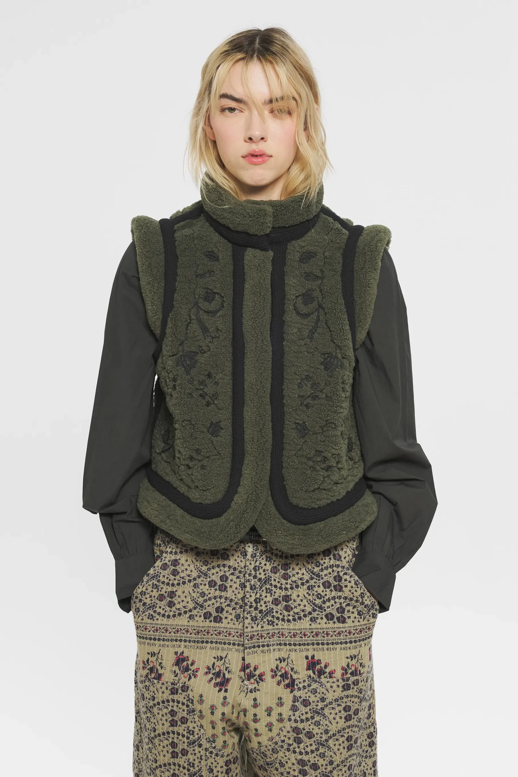 ANTIK BATIK Saliba Embroidered gilet Green Flash Sale