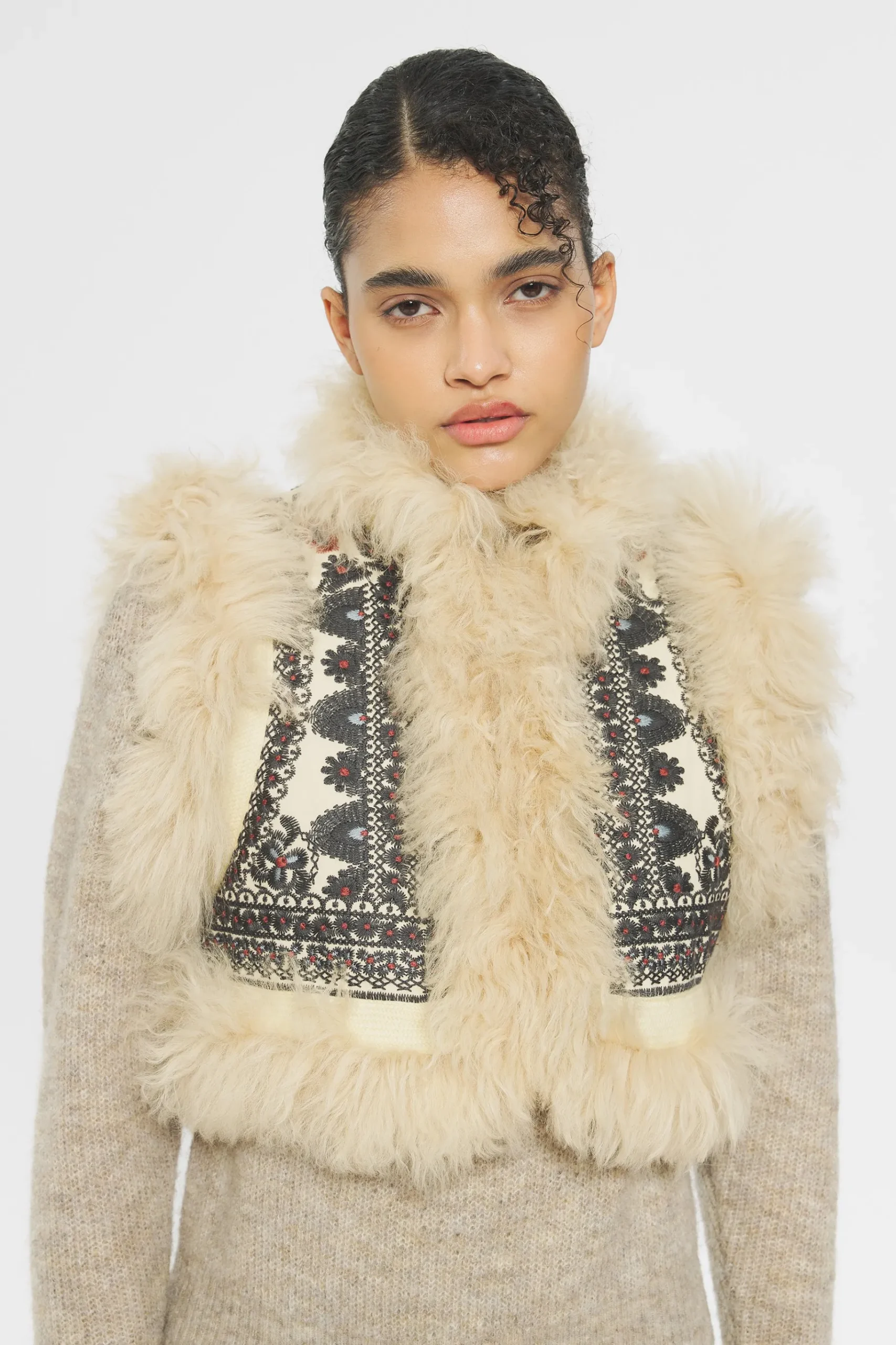 ANTIK BATIK Sandor Embroidered bolero Cream Outlet
