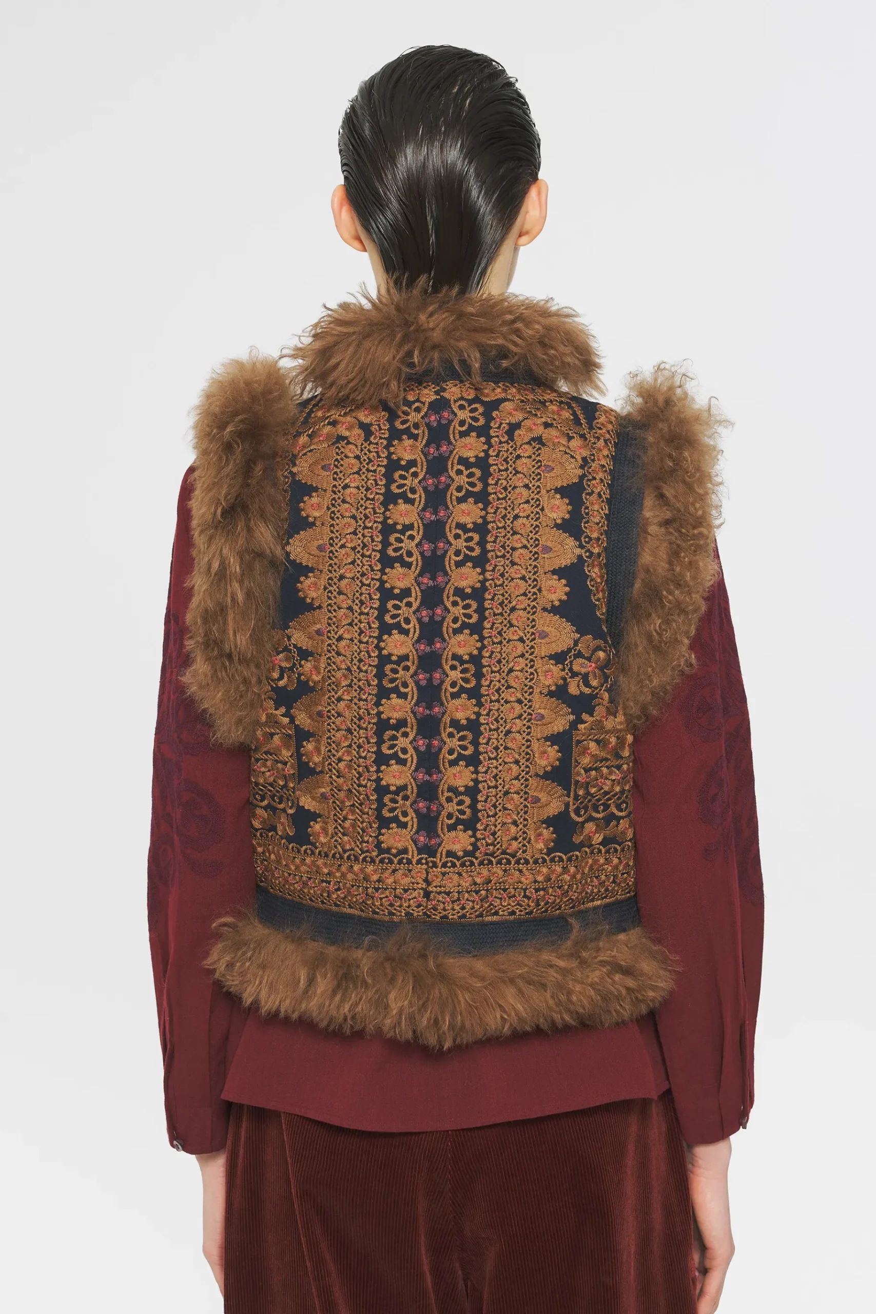 ANTIK BATIK Sandor Embroidered gilet Brown Store