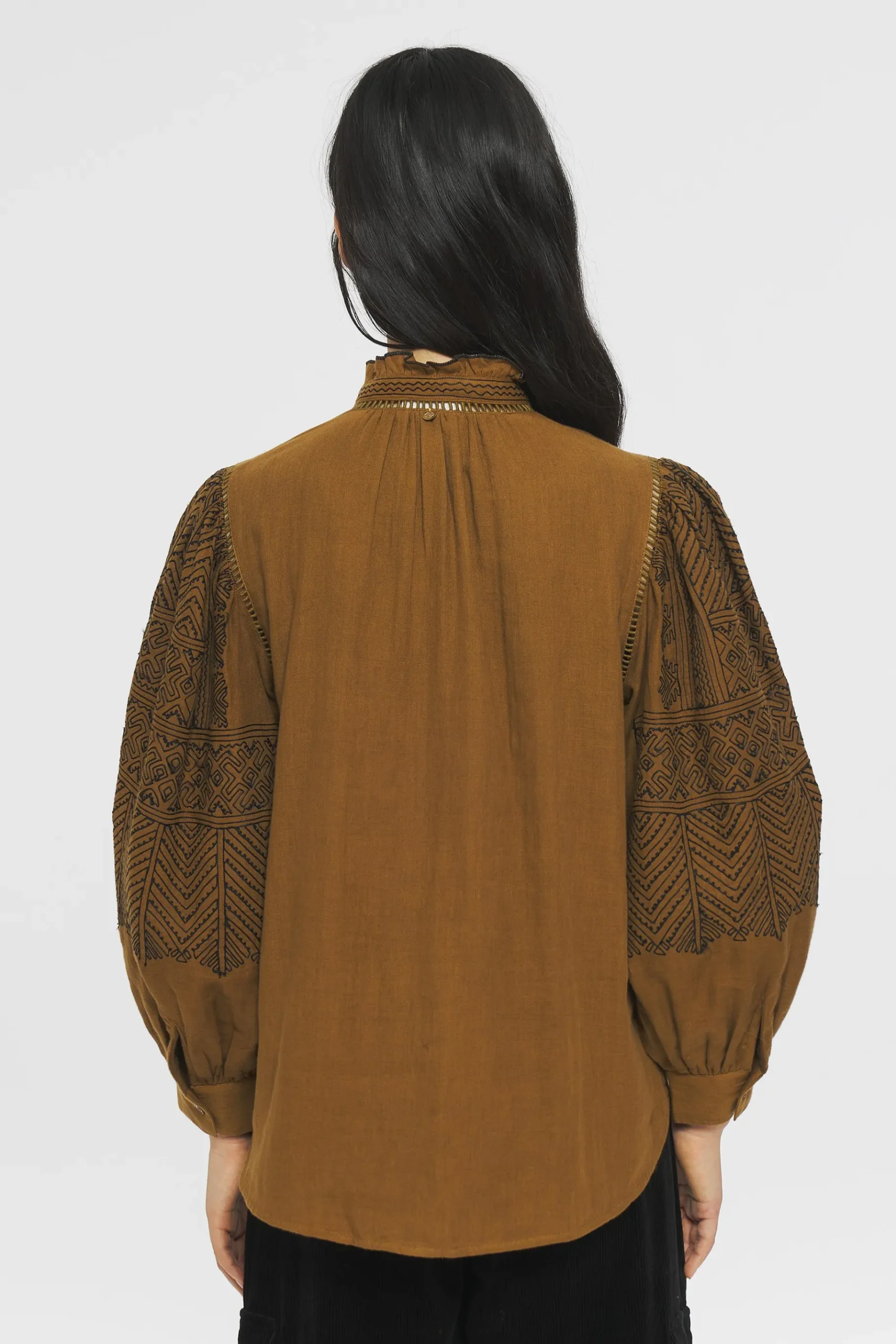 ANTIK BATIK Svetlana Embroidered Blouse Cream Sale