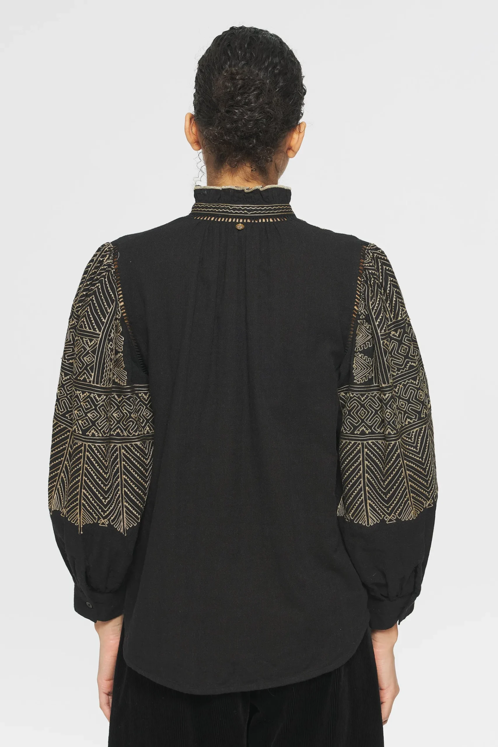 ANTIK BATIK Svetlana Embroidered Blouse Black Flash Sale