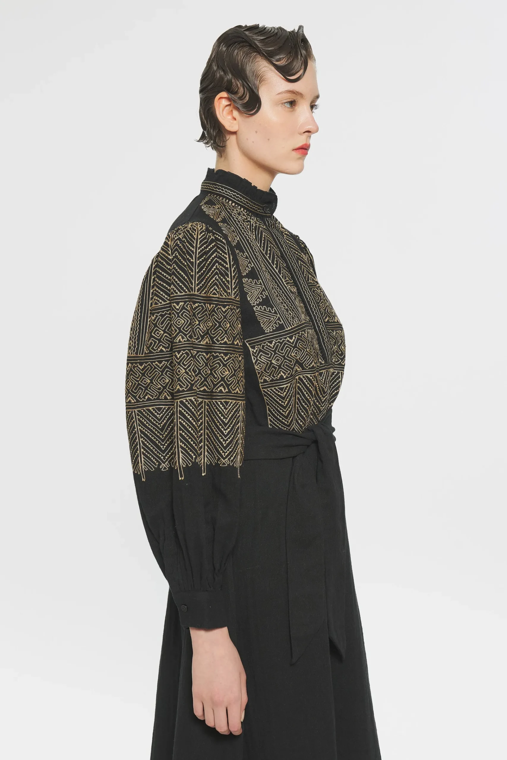ANTIK BATIK Svetlana Embroidered Dress Black New