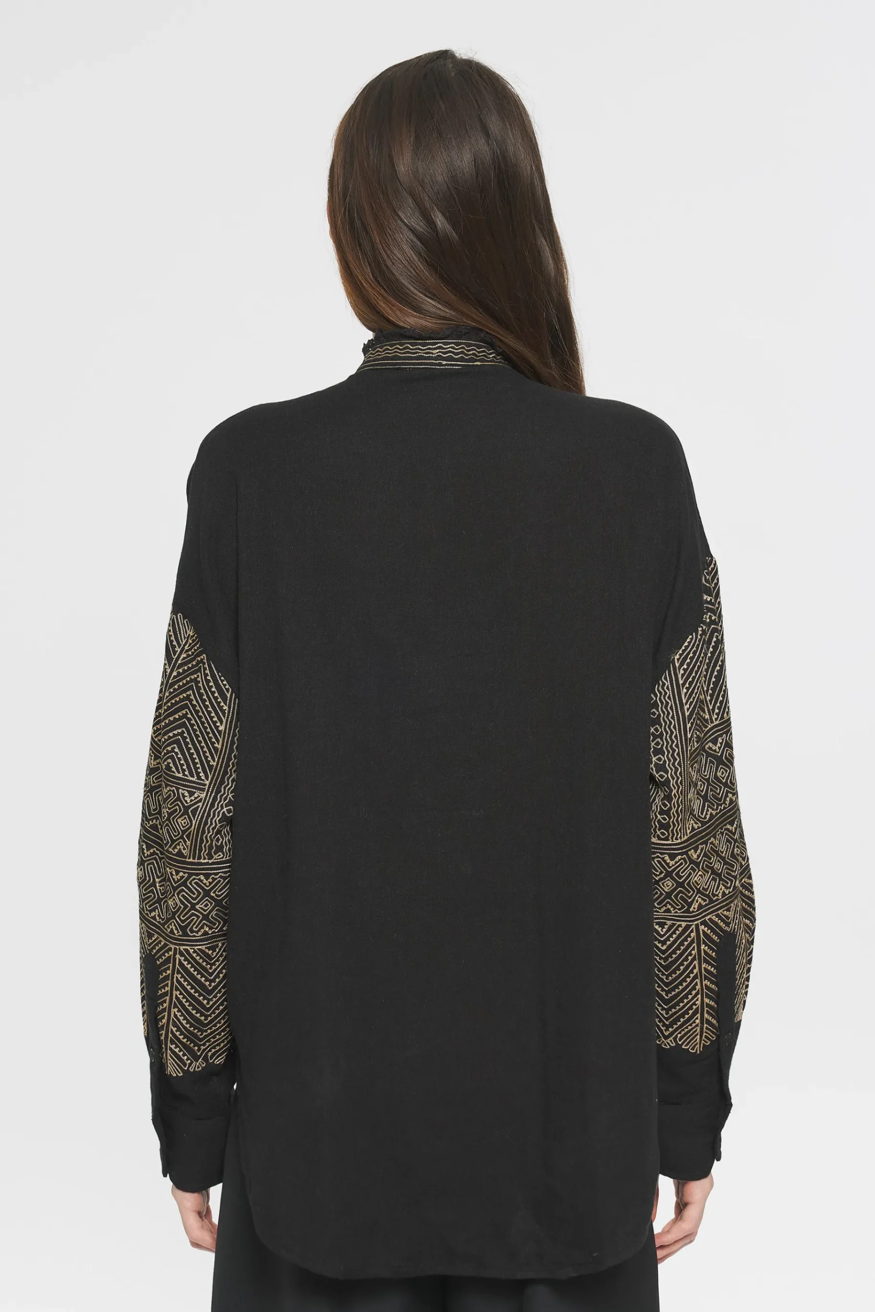 ANTIK BATIK Svetlana Embroidered Tunic Black Best Sale