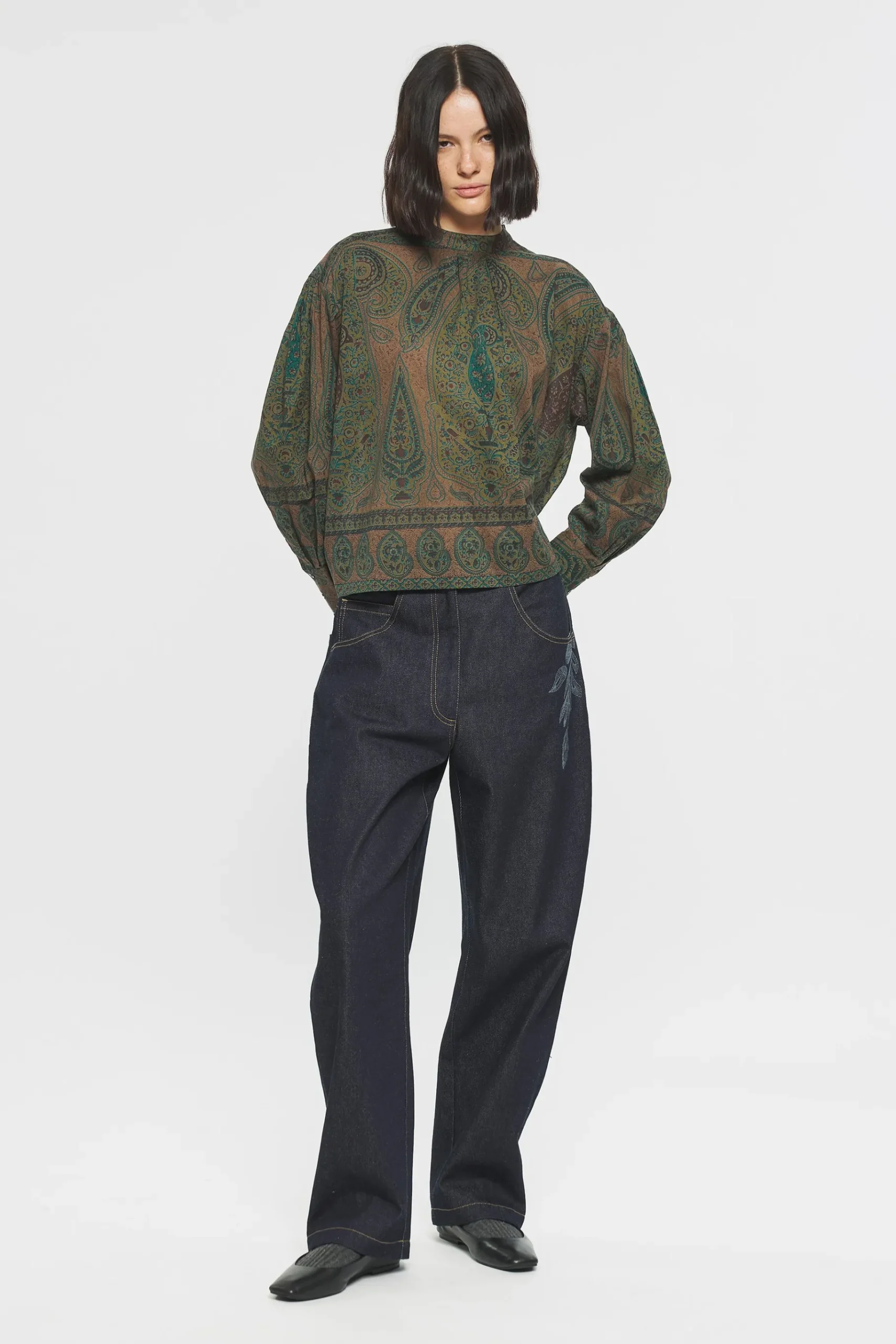 ANTIK BATIK Tajaro Blouse Green Store
