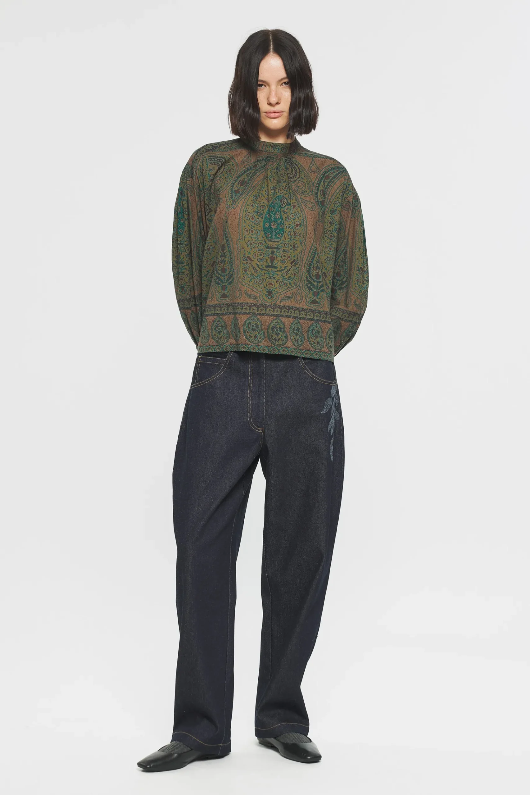 ANTIK BATIK Tajaro Blouse Green Store