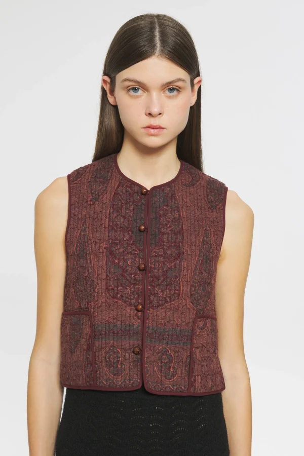 ANTIK BATIK Tajaro Gilet Red Discount