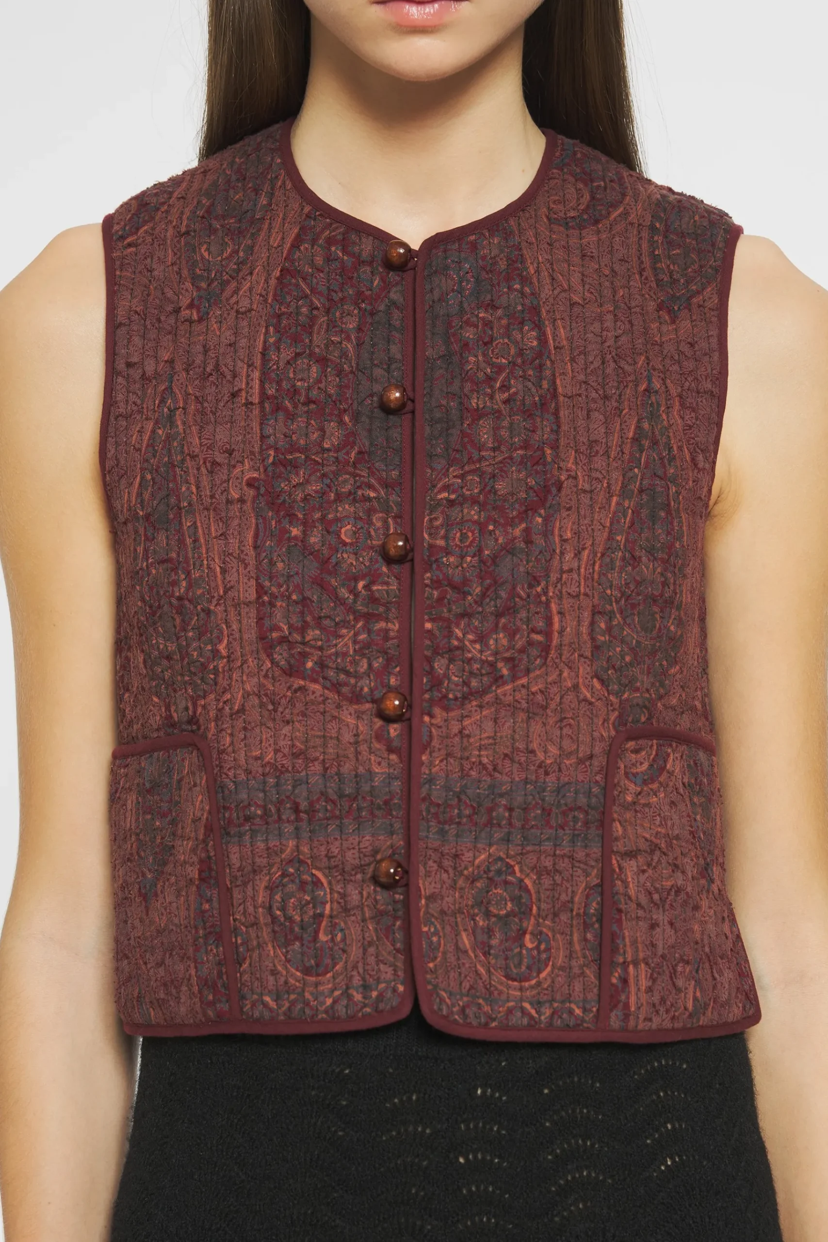 ANTIK BATIK Tajaro Gilet Red Discount
