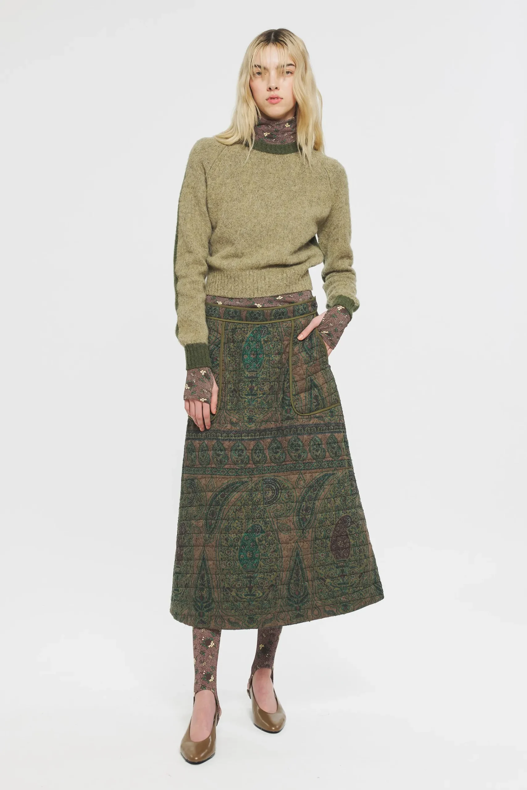ANTIK BATIK Tajaro Skirt Green Cheap