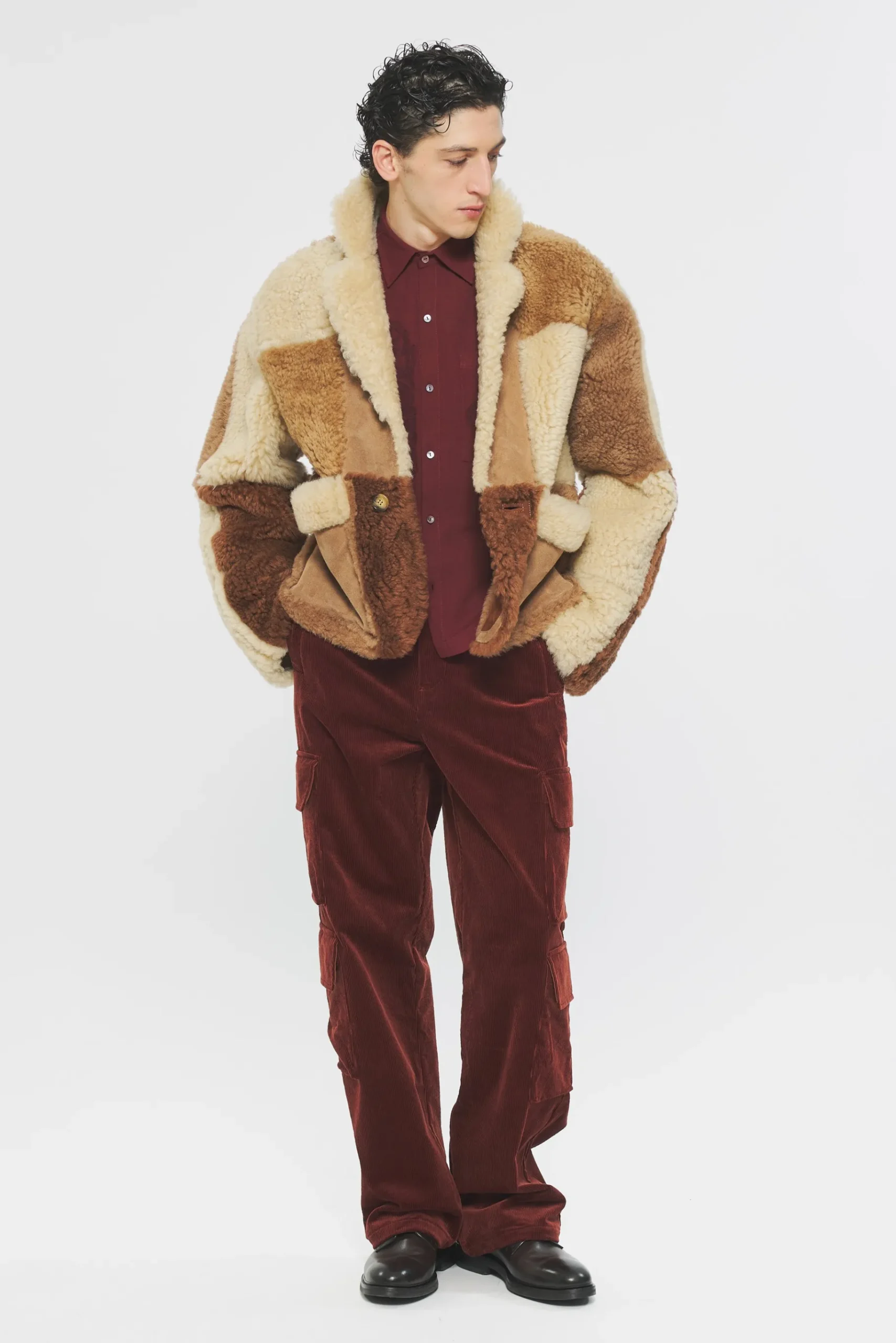 ANTIK BATIK Tildo Cargo Trousers Men Burgundy Fashion