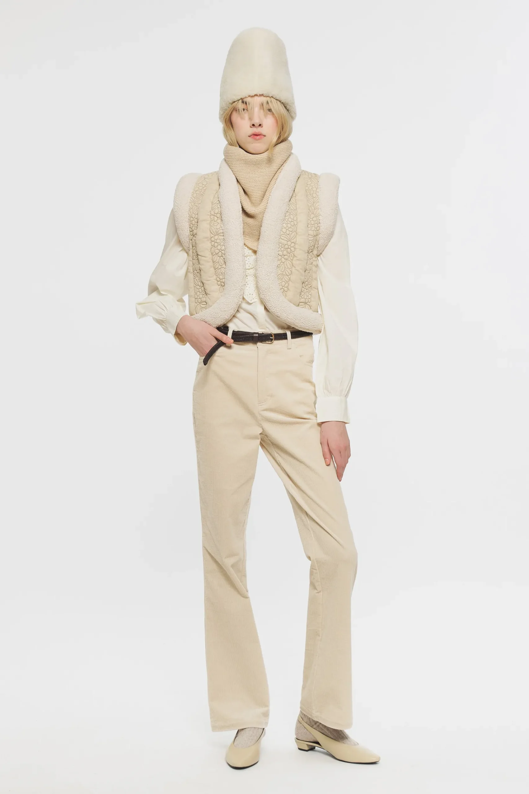 ANTIK BATIK Tildo Flared trousers Cream Store