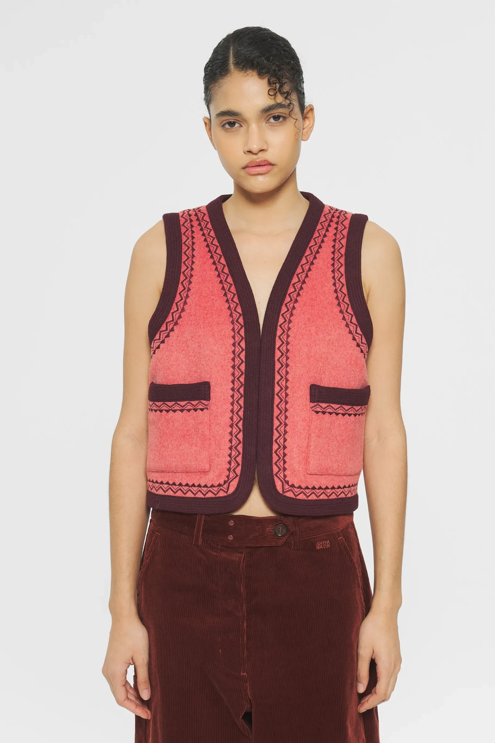 ANTIK BATIK William Gilet Red New