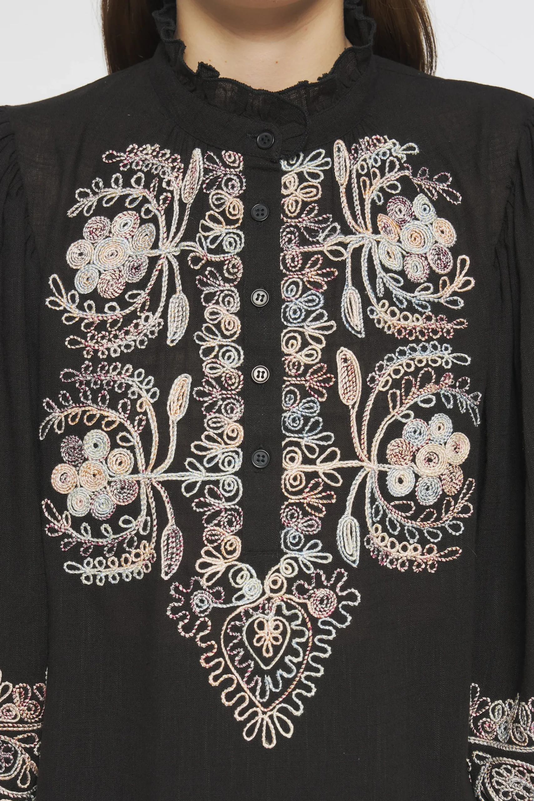 ANTIK BATIK Ziggy Embroidered blouse Black Shop