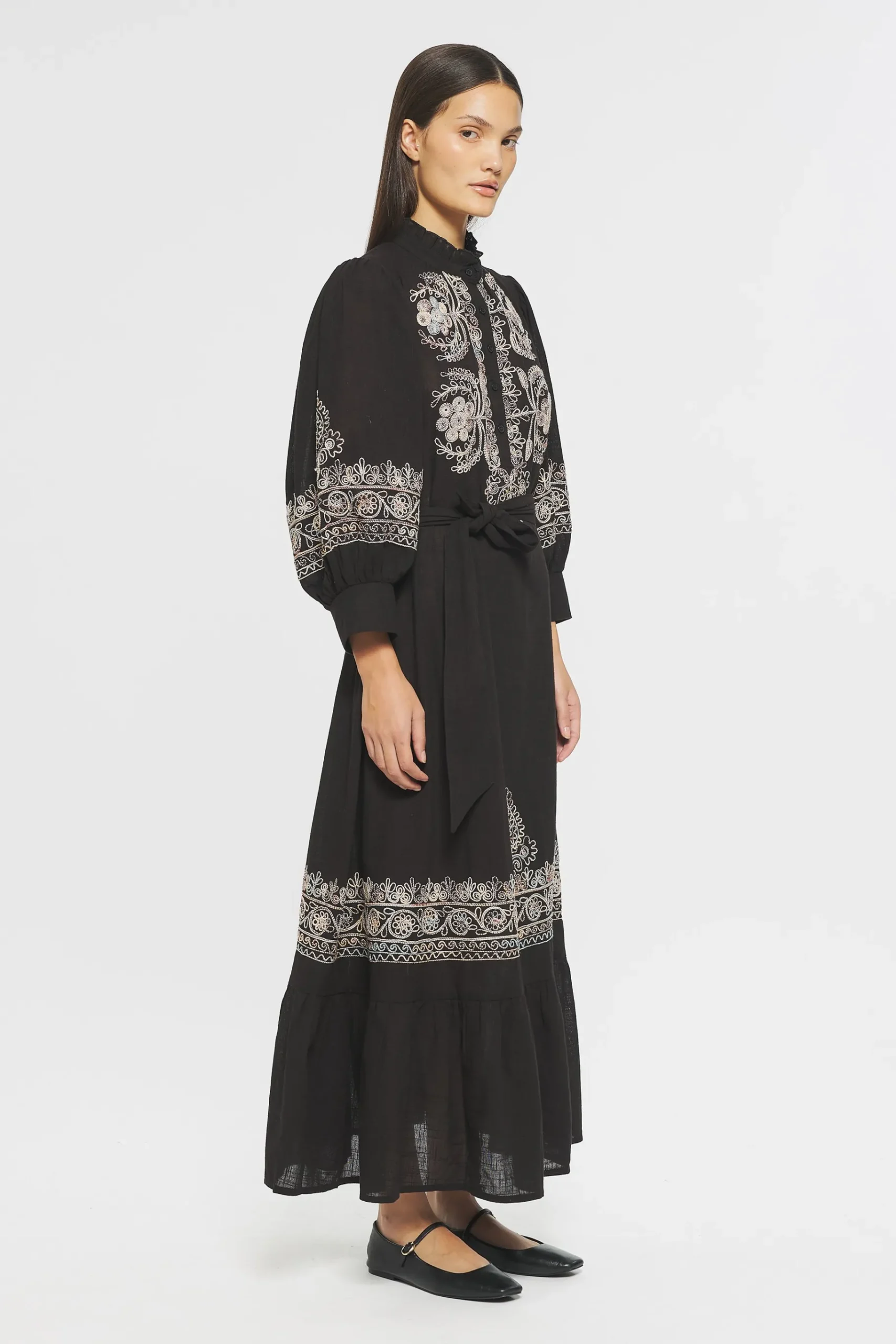 ANTIK BATIK Ziggy Embroidered maxi dress Black Fashion