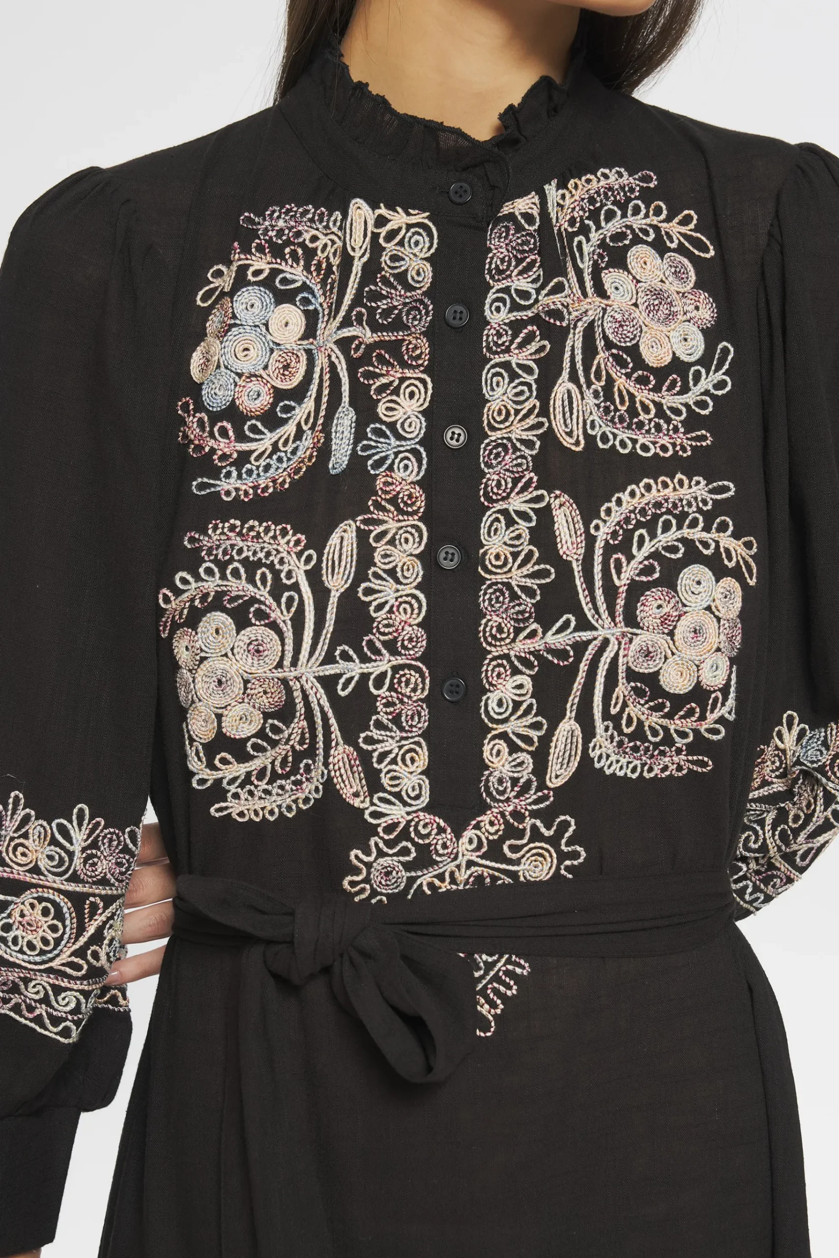 ANTIK BATIK Ziggy Embroidered maxi dress Black Fashion