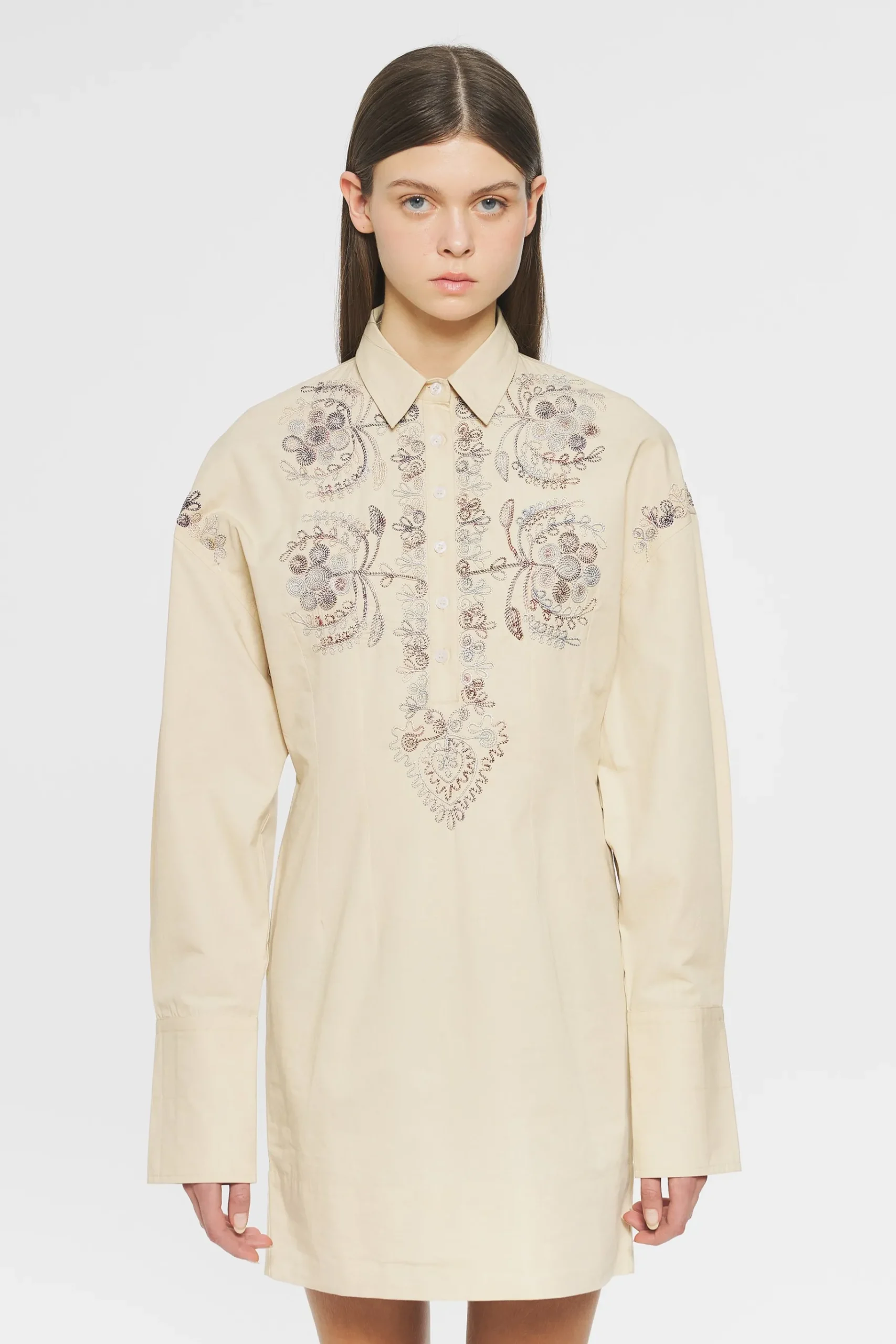 ANTIK BATIK Ziggy Embroidered mini dress Cream Flash Sale