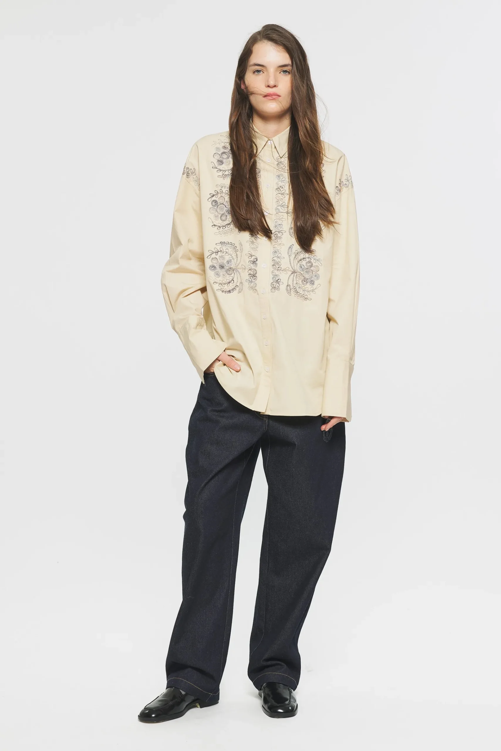 ANTIK BATIK Ziggy Embroidered tunic Cream Cheap